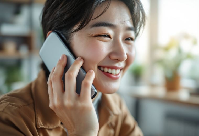 전화로 상담받는 모습